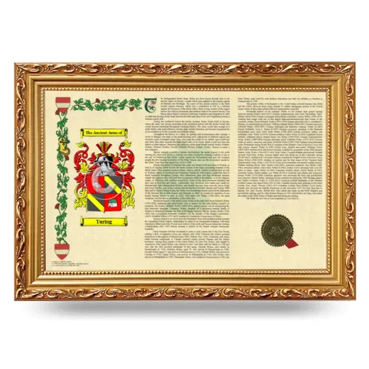 Turing Armorial Landscape Framed - Gold