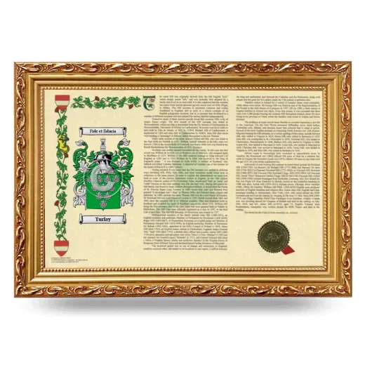 Turlay Armorial Landscape Framed - Gold