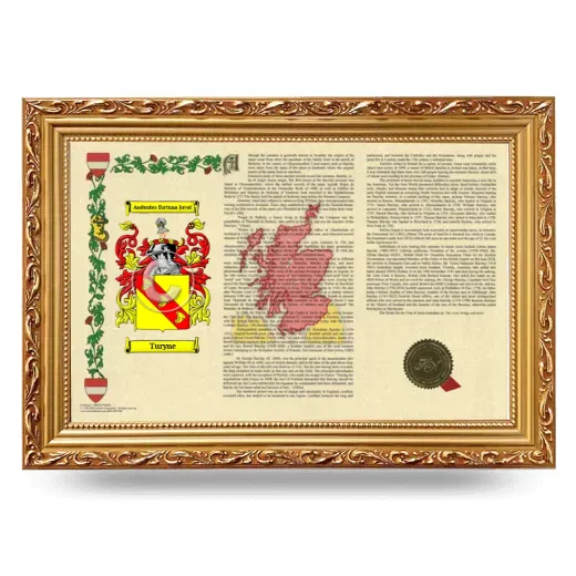 Turyne Armorial Landscape Framed - Gold