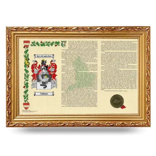 Tylman Armorial Landscape Framed - Gold