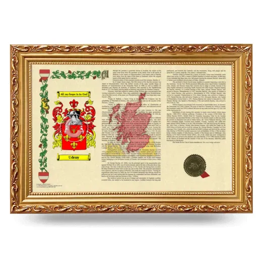 Udeny Armorial Landscape Framed - Gold