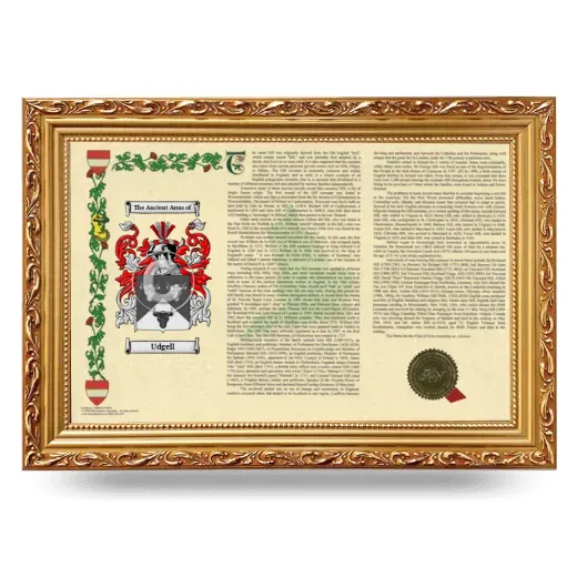 Udgell Armorial Landscape Framed - Gold