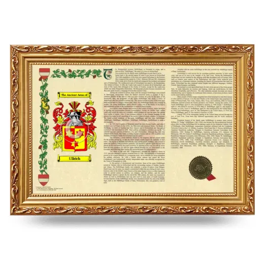 Ullrich Armorial Landscape Framed - Gold