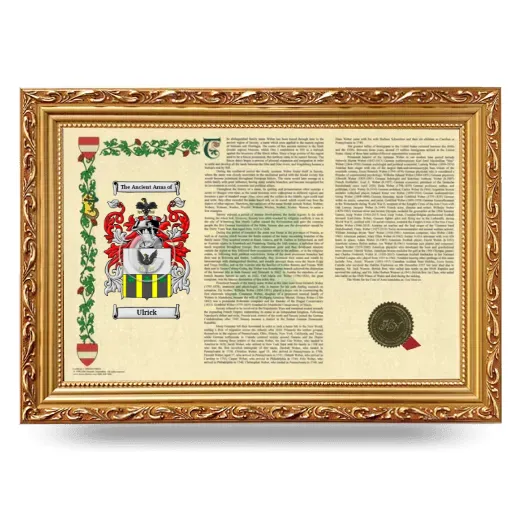 Ulrick Armorial Landscape Framed - Gold