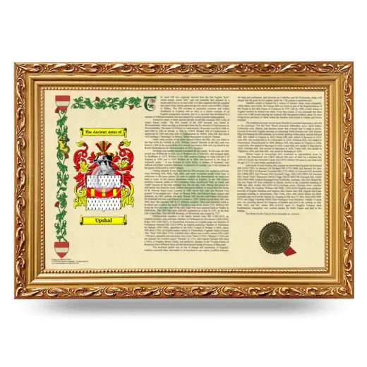 Upshal Armorial Landscape Framed - Gold