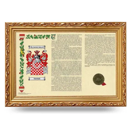 Urevich Armorial Landscape Framed - Gold