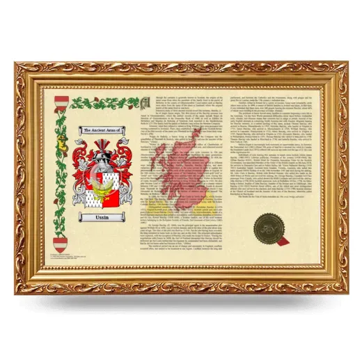 Ussin Armorial Landscape Framed - Gold