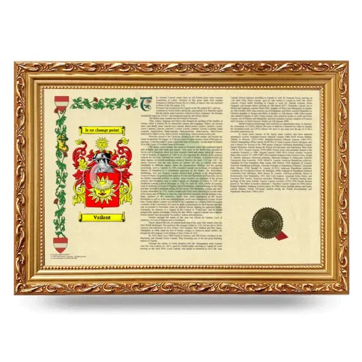 Vailant Armorial Landscape Framed - Gold