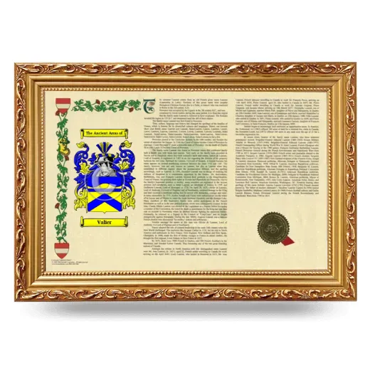 Valier Armorial Landscape Framed - Gold