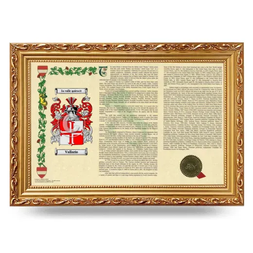 Vallario Armorial Landscape Framed - Gold