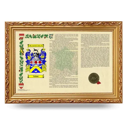 Valour Armorial Landscape Framed - Gold