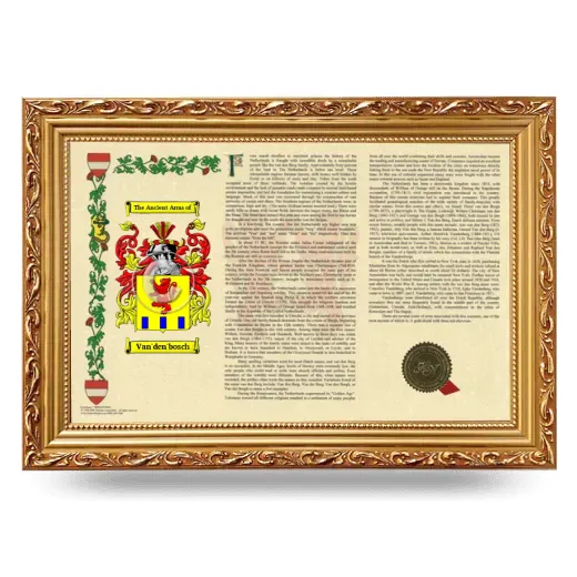 Van'den'bosch Armorial Landscape Framed - Gold