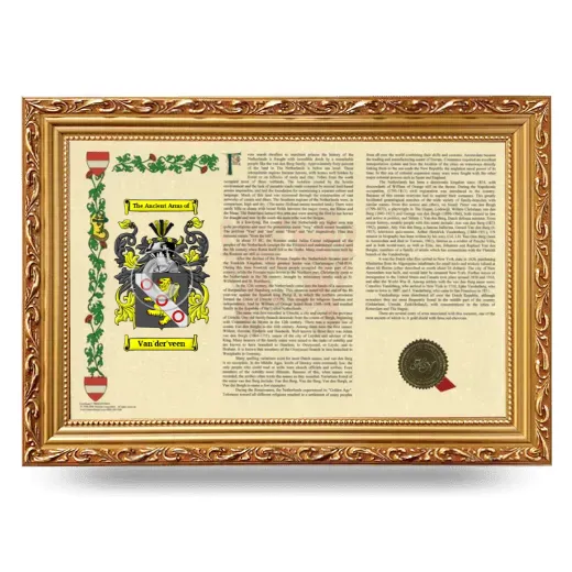 Van'der'veen Armorial Landscape Framed - Gold