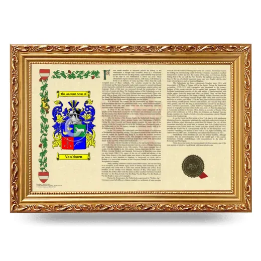 Van'doren Armorial Landscape Framed - Gold