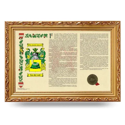 Van-der-walt Armorial Landscape Framed - Gold