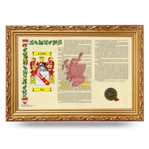 Van Armorial Landscape Framed - Gold