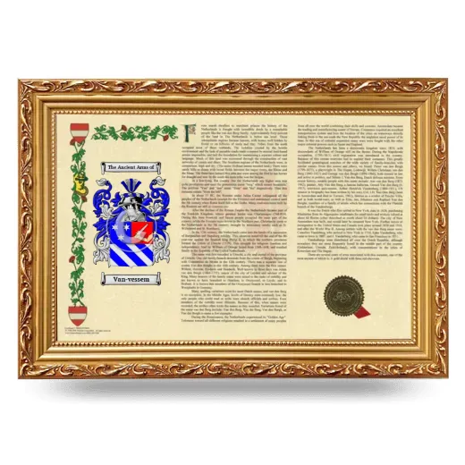 Van-vessem Armorial Landscape Framed - Gold
