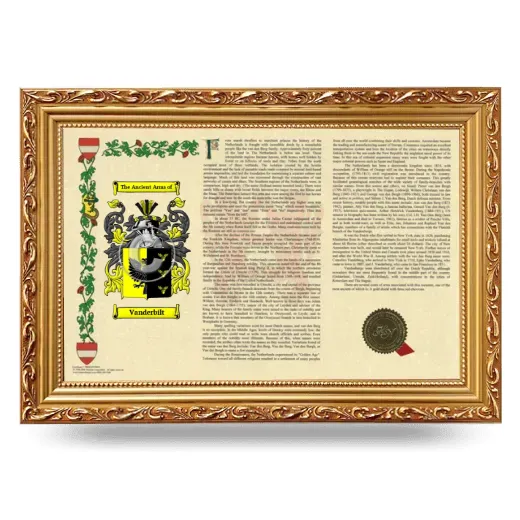 Vanderbilt Armorial Landscape Framed - Gold