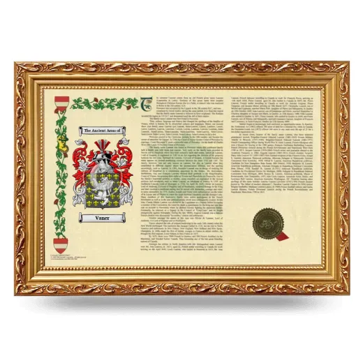 Vaner Armorial Landscape Framed - Gold