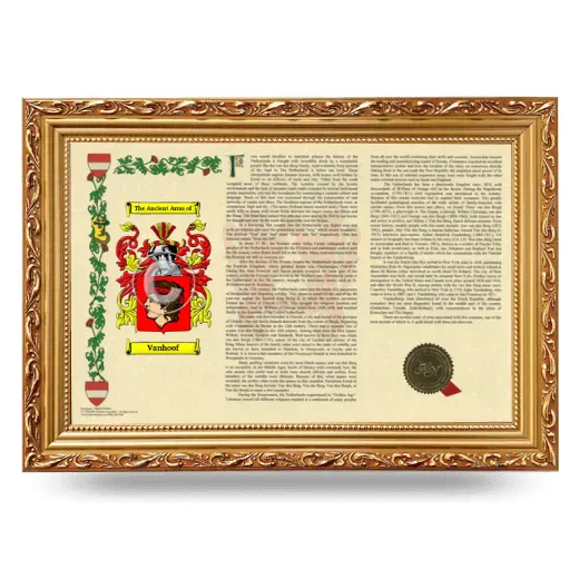 Vanhoof Armorial Landscape Framed - Gold