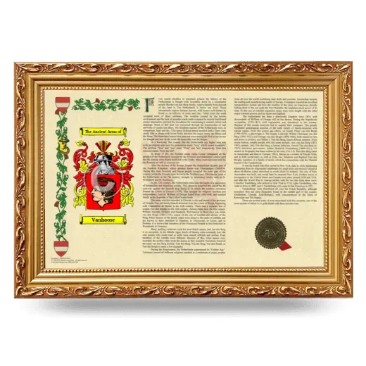 Vanhoose Armorial Landscape Framed - Gold
