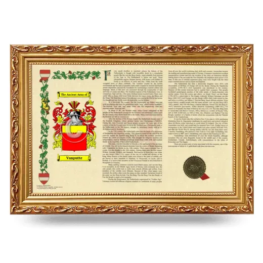 Vanputte Armorial Landscape Framed - Gold