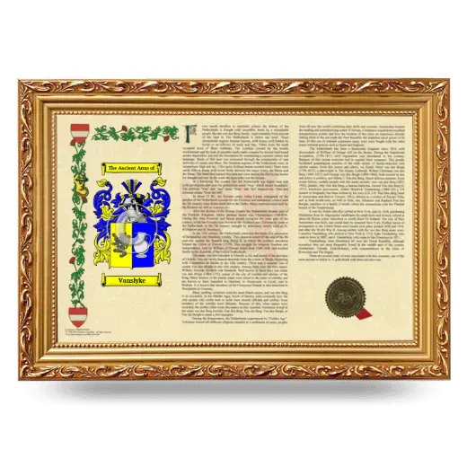 Vanslyke Armorial Landscape Framed - Gold