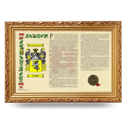 Varchen Armorial Landscape Framed - Gold