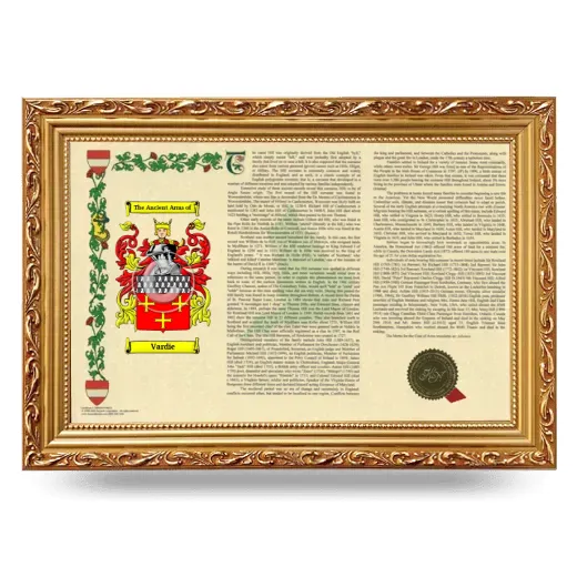 Vardie Armorial Landscape Framed - Gold