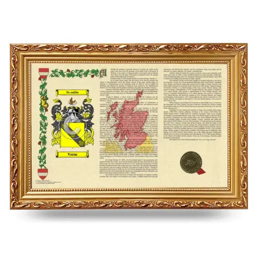 Varns Armorial Landscape Framed - Gold