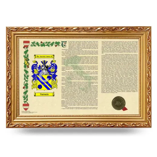 Varvaris Armorial Landscape Framed - Gold