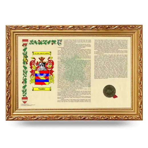 Vaudre Armorial Landscape Framed - Gold