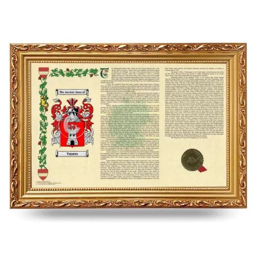 Vayers Armorial Landscape Framed - Gold