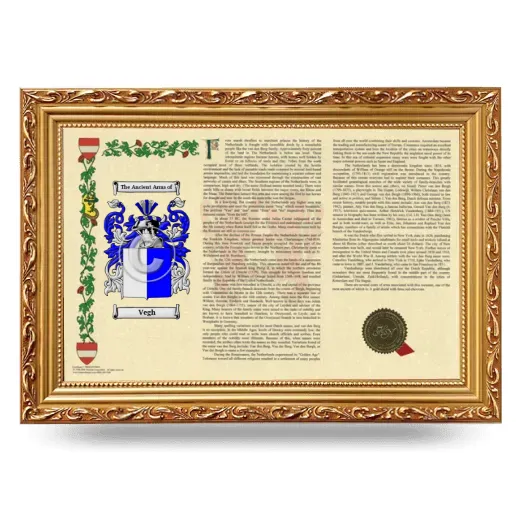 Vegh Armorial Landscape Framed - Gold