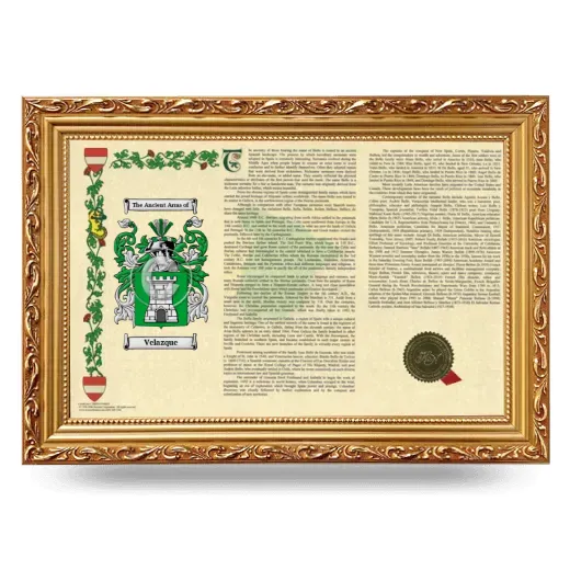 Velazque Armorial Landscape Framed - Gold