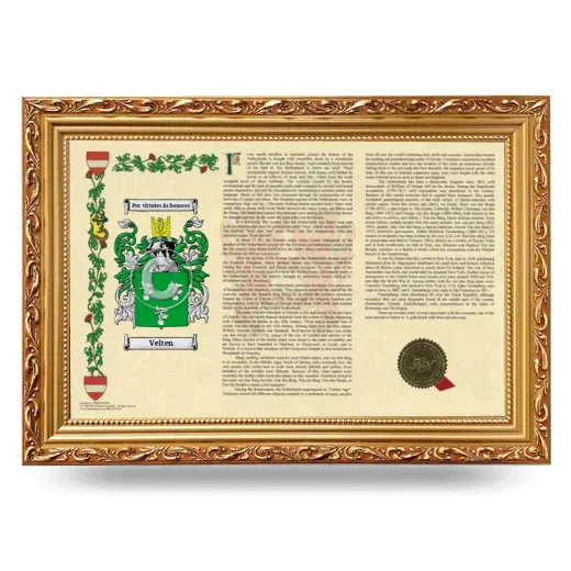 Velten Armorial Landscape Framed - Gold