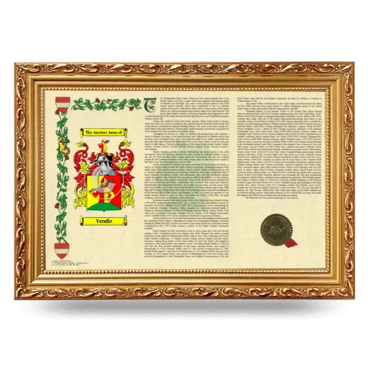 Vendle Armorial Landscape Framed - Gold