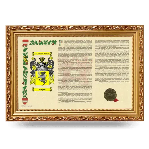 Vergen Armorial Landscape Framed - Gold