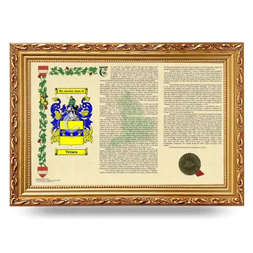 Vernen Armorial Landscape Framed - Gold