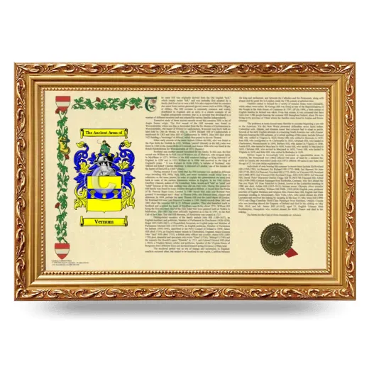 Vernum Armorial Landscape Framed - Gold