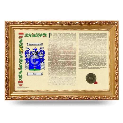 Vest Armorial Landscape Framed - Gold