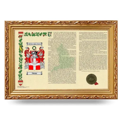 Viezay Armorial Landscape Framed - Gold