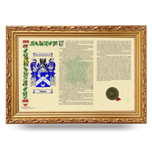 Vignau Armorial Landscape Framed - Gold