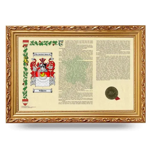 Villares Armorial Landscape Framed - Gold