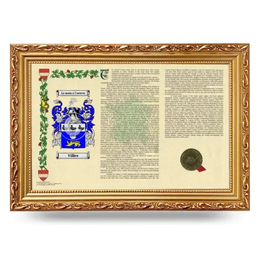 Villiez Armorial Landscape Framed - Gold
