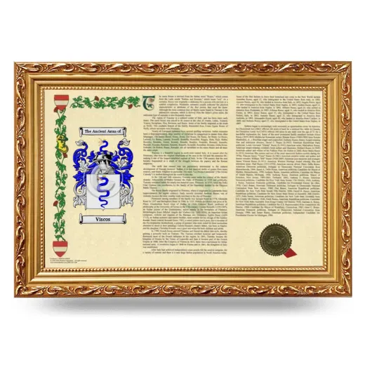 Viscos Armorial Landscape Framed - Gold