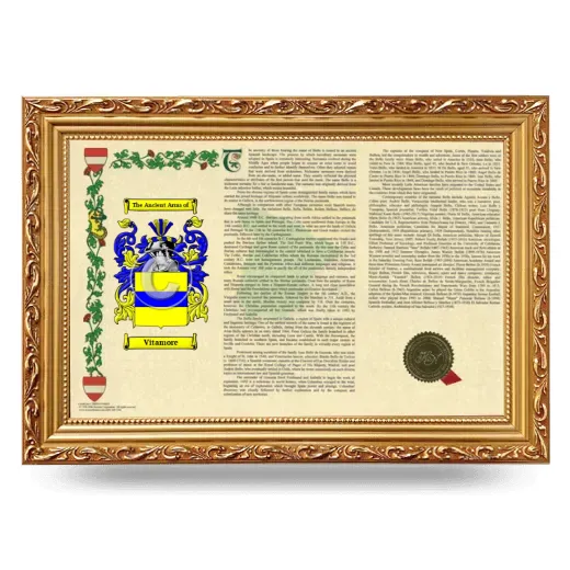 Vitamore Armorial Landscape Framed - Gold
