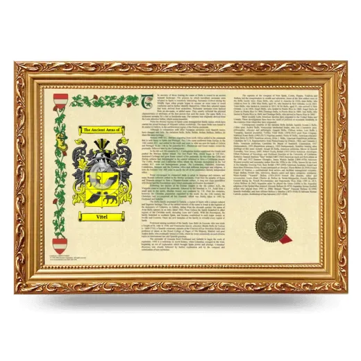 Vitel Armorial Landscape Framed - Gold