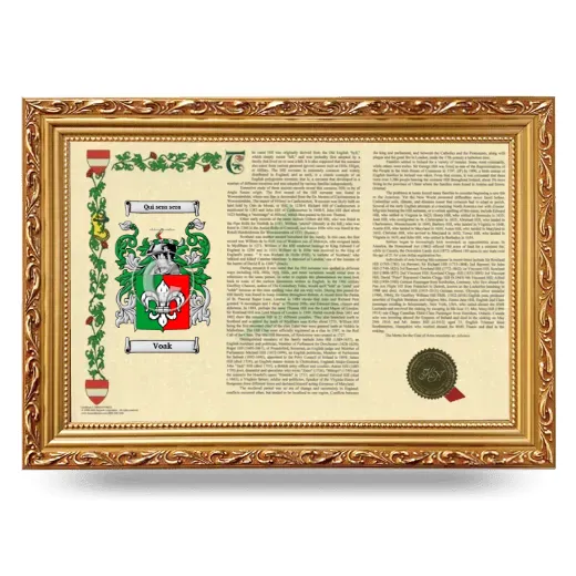 Voak Armorial Landscape Framed - Gold