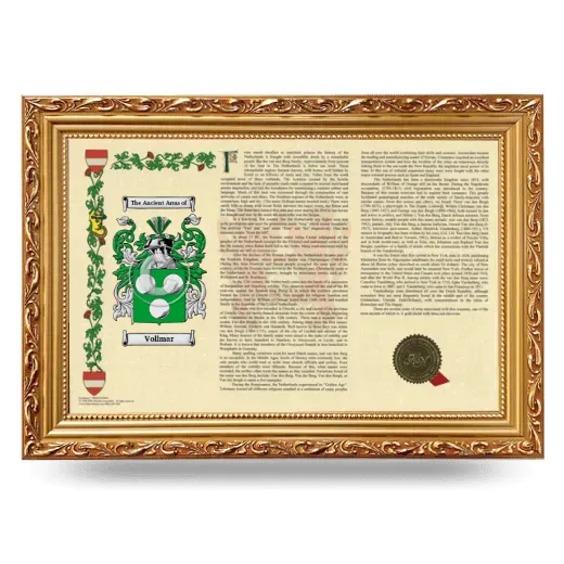 Vollmar Armorial Landscape Framed - Gold
